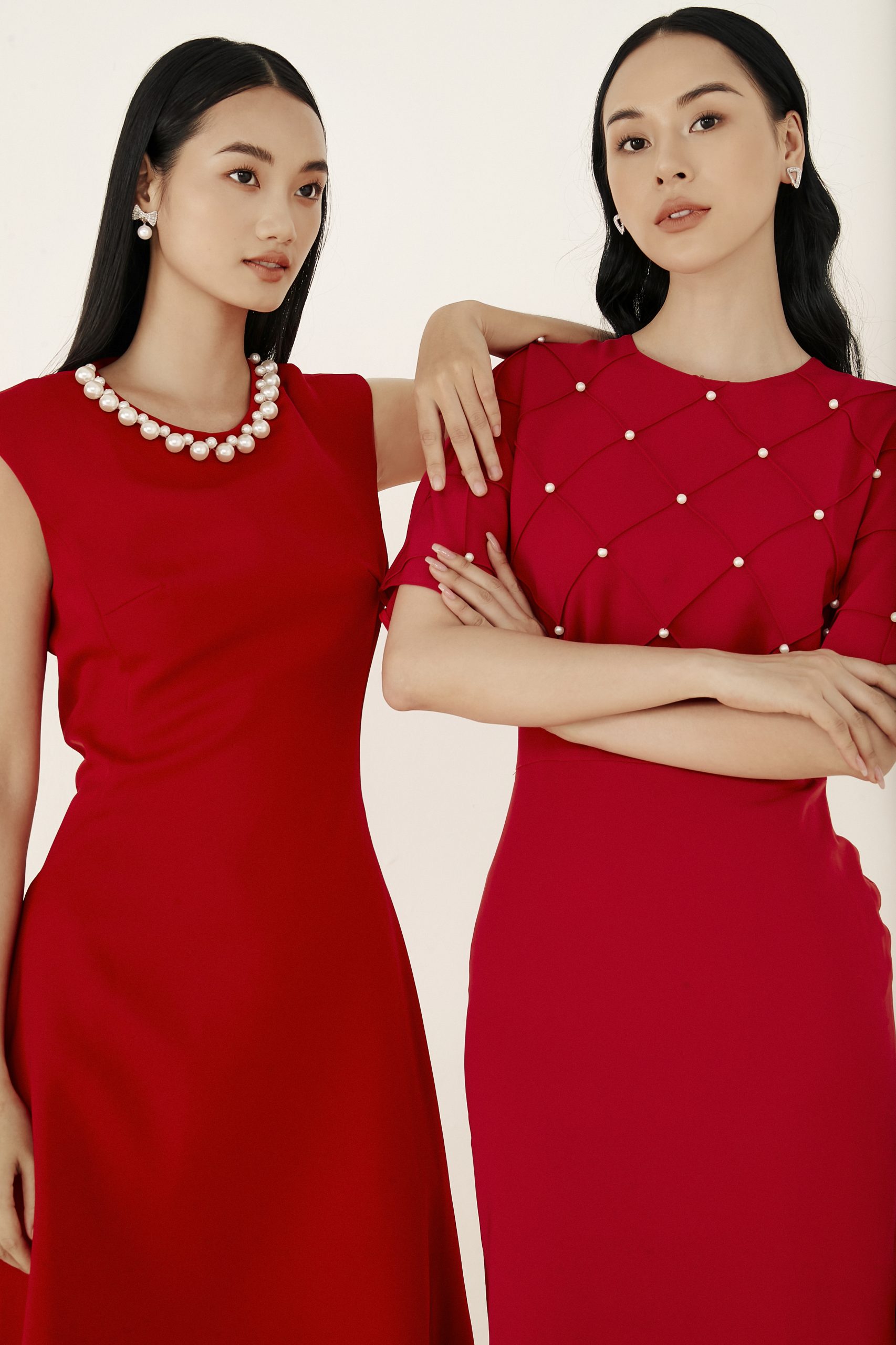 SẴN😍Đầm đỏ đô mặc tết nhung gân nữ cổ tàu trung hoa tay phồng xoè váy thời  trang đẹp rẻ xinh tiệc promkỉ yếu giáng sinh | Shopee Việt Nam